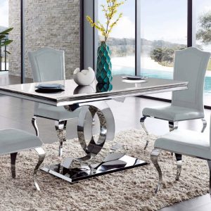 MESA DE COMEDOR ACERO/CRISTAL 180×90 RO922CC